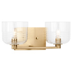 Lochdale Bathroom Vanity Light - Satin Brass / Clear Ribbed