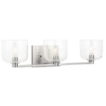 Lochdale Bathroom Vanity Light - Brushed Nickel / Clear Ribbed