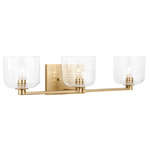 Lochdale Bathroom Vanity Light - Satin Brass / Clear Ribbed
