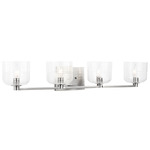Lochdale Bathroom Vanity Light - Brushed Nickel / Clear Ribbed