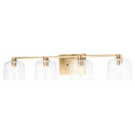 Lochdale Bathroom Vanity Light - Satin Brass / Clear Ribbed