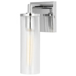 Sarita Wall Sconce - Chrome / Clear Ribbed