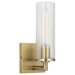 Sarita Wall Sconce - Satin Brass / Clear Ribbed