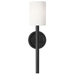 Egmont Tail Wall Sconce - Midnight Black / White Linen