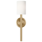 Egmont Tail Wall Sconce - Satin Brass / White Linen