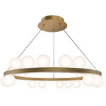 Carousel Color-Select Chandelier - Aged Brass / White