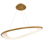 Oyster Color-Select Pendant - Aged Brass / White