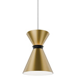 Pin Up Color-Select Pendant - Aged Brass / Black / White