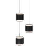 Banded Round Color-Select Multi-Light Pendant - Black / White