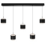 Banded Linear Color-Select Multi-Light Pendant - Black / White