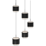 Banded Round Color-Select Multi-Light Pendant - Black / White