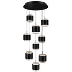Banded Round Color-Select Multi-Light Pendant - Black / White