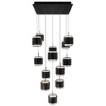 Banded Square Color-Select Multi-Light Pendant - Black / White