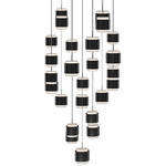 Banded Square Color-Select Multi-Light Pendant - Black / White