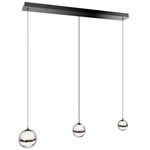Cyllindra Linear Color-Select Multi-Light Pendant - Black Chrome / Clear / White