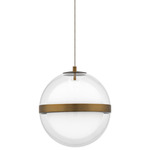 Cyllindra Color-Select Mini Pendant - Aged Brass / Clear / White