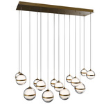 Cyllindra Linear Color-Select Multi-Light Pendant - Aged Brass / Clear / White