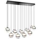 Cyllindra Linear Color-Select Multi-Light Pendant - Black Chrome / Clear / White