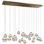Cyllindra Linear Color-Select Multi-Light Pendant - Aged Brass / Clear / White