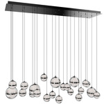Cyllindra Linear Color-Select Multi-Light Pendant - Black Chrome / Clear / White
