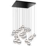 Cyllindra Square Color-Select Multi-Light Pendant - Black Chrome / Clear / White