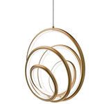 Hoopla Color-Select Pendant - Aged Brass / White