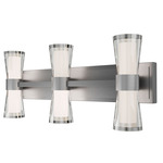 Hourglass Color-Select Bathroom Vanity Light - Brushed Nickel / Clear / White