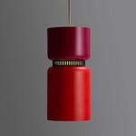 Aspen S17A Pendant - Black / Burgundy Top Shade