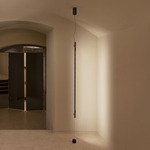 Bimu SV Floor to Ceiling Pendant - Black / Orange Accents