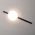 Crosshatch Wall / Ceiling Light - Matte Black / White