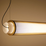 Slim Skin Horizontal Pendant - Brass / Opal