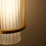 Slim Skin Vertical Pendant - Brass / Clear Groove