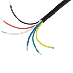Wet and Damp Location 6 Conductor Cable / Per Foot - Black