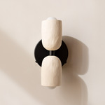 Ceramic Up Down Wall Sconce - Overstock - Black / White Clay / White Clay