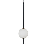 Baton Pendant - Matte Black / Brass / Opal
