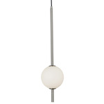 Baton Pendant - Brushed Nickel / Opal