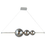 Orb Linear Bar Pendant - Chrome / Smoke