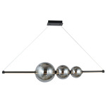 Orb Linear Bar Pendant - Matte Black / Smoke