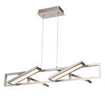 Helix Linear Pendant - Brushed Nickel / White