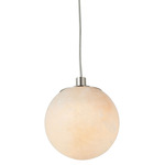 Stone Pendant - Brushed Nickel / Alabaster
