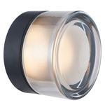 Elf Indented Wall Ceiling Light - Matte Black / Frosted