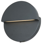 Mona Lisa Outdoor Round Wall Sconce - Matte Black / Frosted