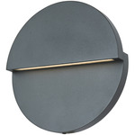 Mona Lisa Outdoor Round Wall Sconce - Matte Black / Frosted