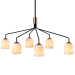 Crema Chandelier - Black / Brushed Brass / Alabaster