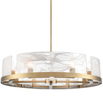 Skye Chandelier - Brushed Brass / Wispy White