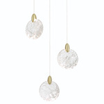 Snowflake Color-Select Chandelier - Matte Black / Brass
