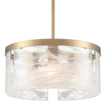Skye Convertible Pendant - Brushed Brass / Wispy White