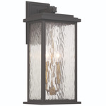 Estate Outdoor Wall Light - Black / Water Glass