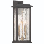 Estate Outdoor Wall Light - Black / Water Glass