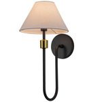 Providence Wall Sconce - Black / Brushed Brass / White
